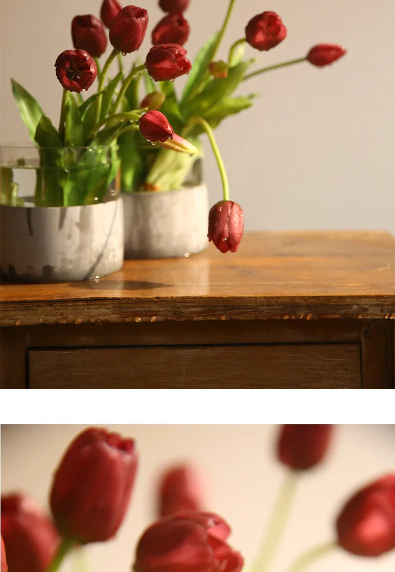 40cm Five-Headed Artificial Tulip Bouquet – Nordic Style