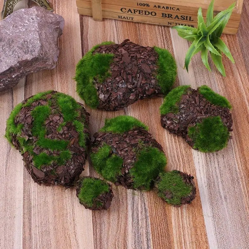 6PCS Artificial Moss Rocks for DIY & Garden Decor