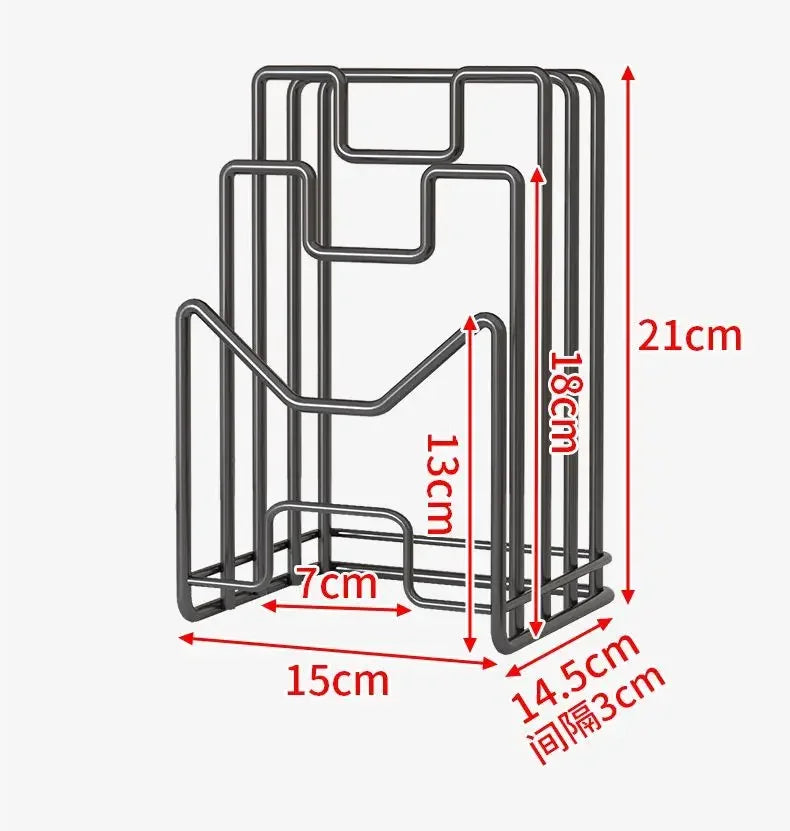 Aluminium & Iron Pot Lid Holder – Waterproof Kitchen Organizer