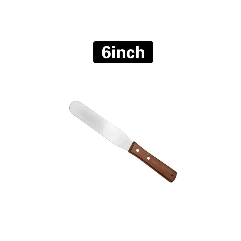 Stainless Steel Cake Icing Spatula with Wooden Handle