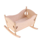 1:12 Dollhouse Wooden Cradle Miniature Furniture Accessory Log Color