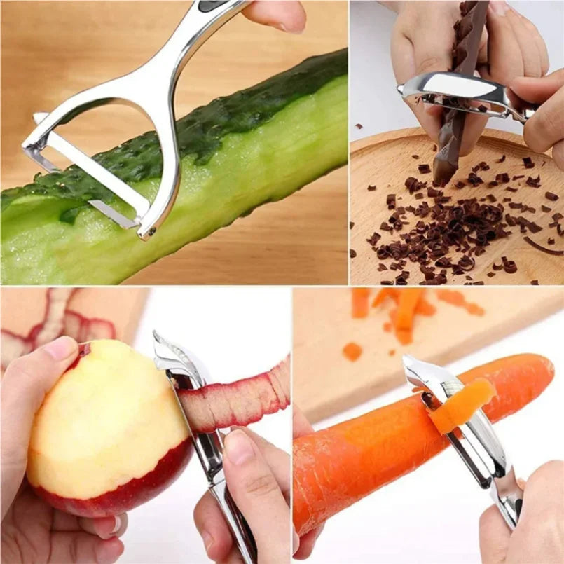 Premium Stainless Steel Vegetable & Fruit Peeler Set – Y-Shaped & I-Shaped, Ergonomic Non-Slip Handle, Eco-Friendly