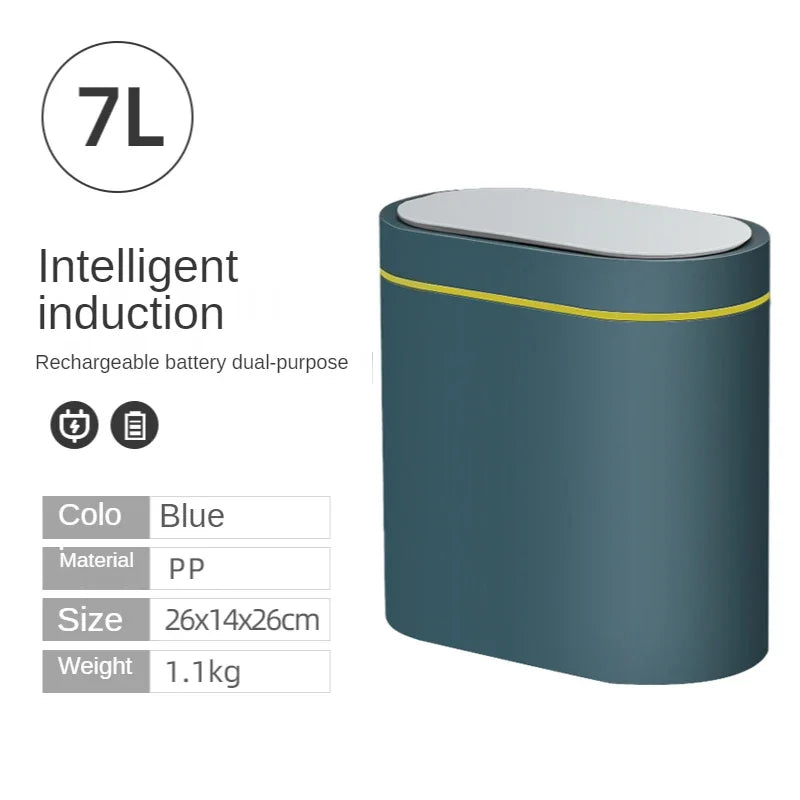 7L Smart Sensor Trash Can Automatic Touchless Household Kitchen & Bathroom Waterproof Bin
