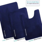Three-Piece Bathroom Mat Set Non-Slip Microfiber Absorbent Floor Rugs Soft and Comfortable