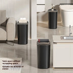 Large Capacity Bathroom Trash Can with Lid – Odor-Sealing Plastic Waste Bin for Bathroom