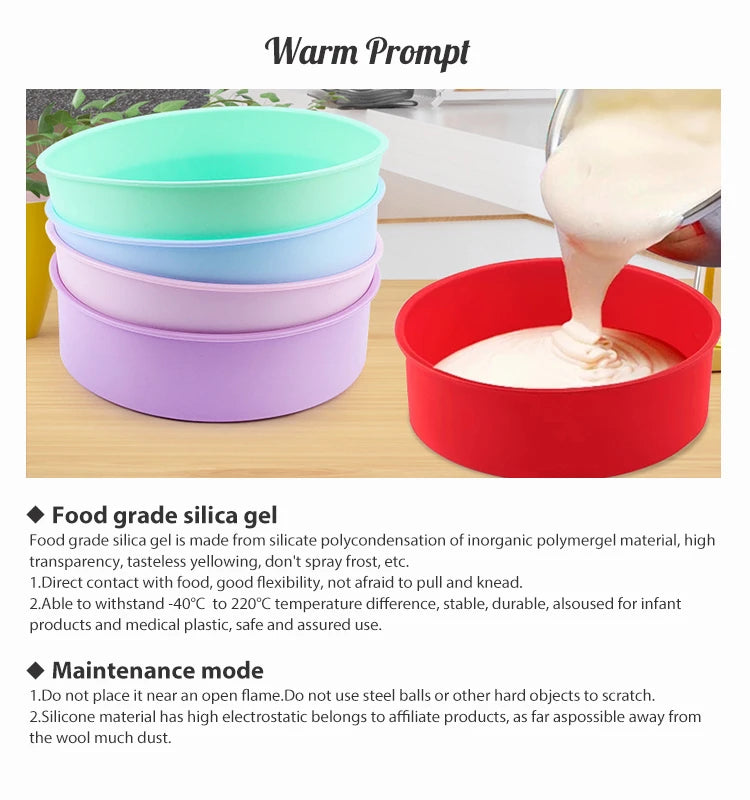 Eco-Friendly Silicone Round Cake Mold – Heat Resistant & Durable