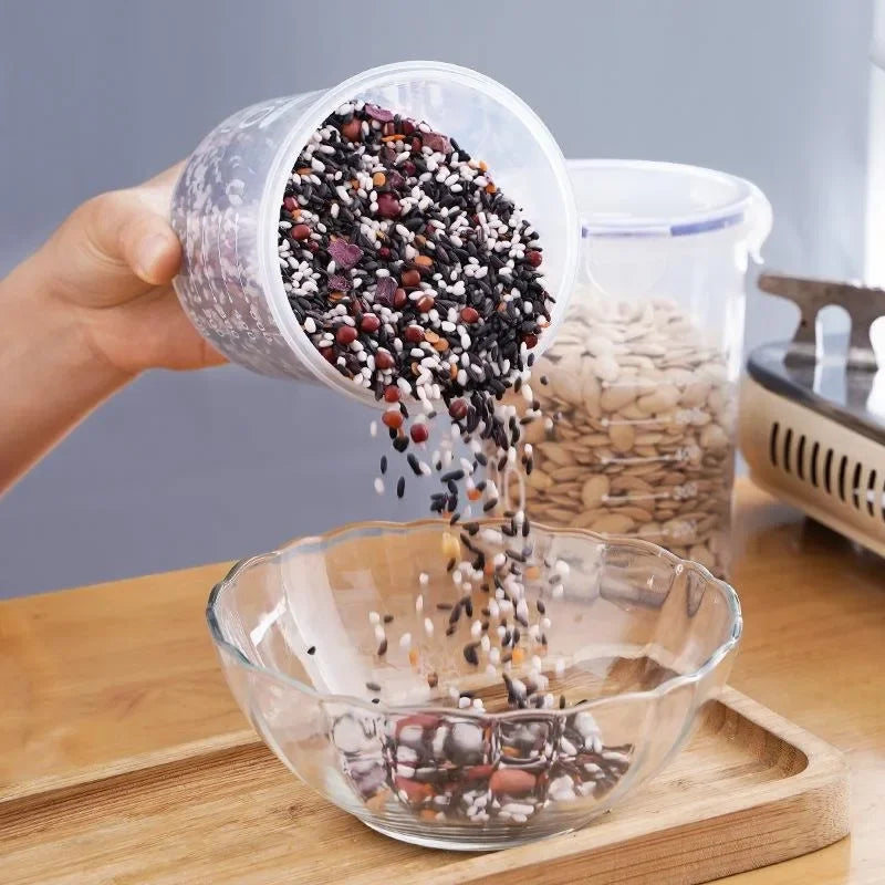 Airtight Grain Storage Container – Durable Plastic Food Organizer