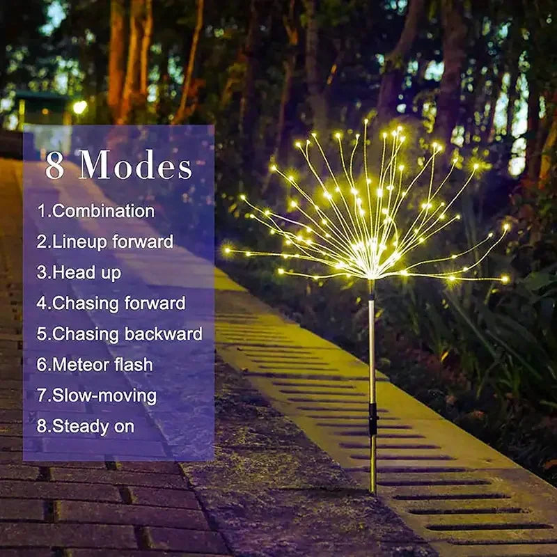 Solar LED Garden Lights Copper Wire DIY Holiday Waterproof Outdoor Decor