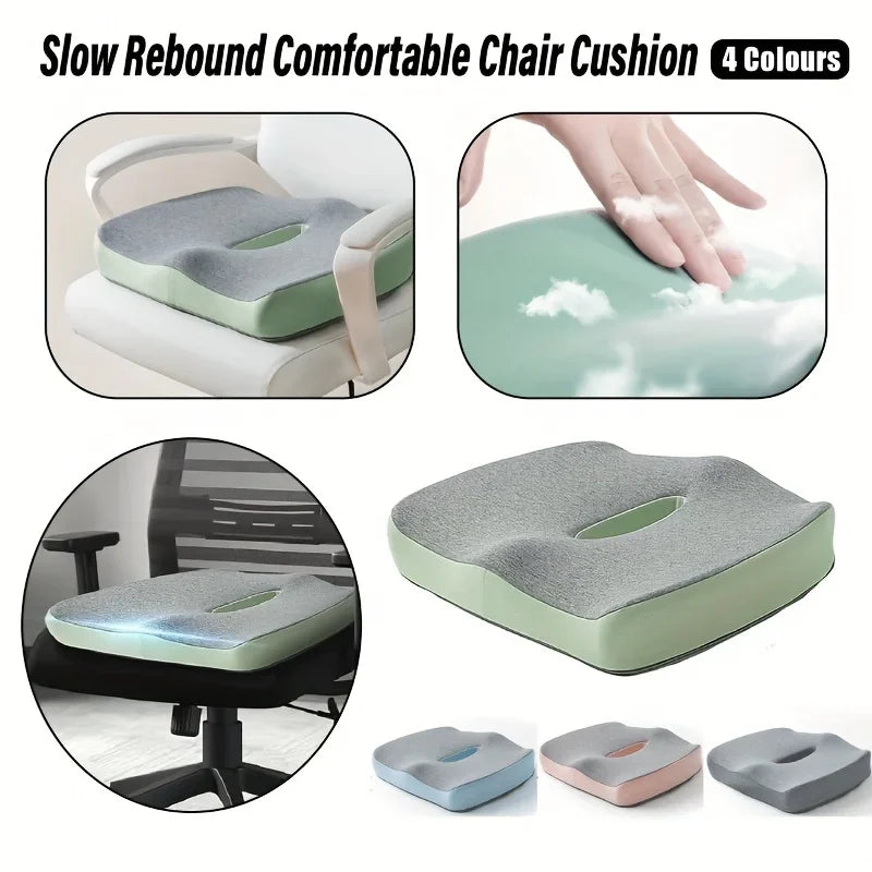 Memory Foam Seat Cushion with Massage & Removable Cover – Anti-Slip