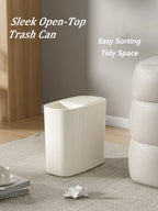 Large Capacity Bathroom Trash Can with Lid – Odor-Sealing Plastic Waste Bin for Bathroom