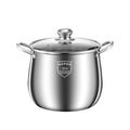 22cm Stainless Steel Stock Pot with Glass Cover – Soup & Kitchen Tool