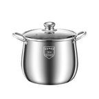 22cm Stainless Steel Stock Pot with Glass Cover – Soup & Kitchen Tool