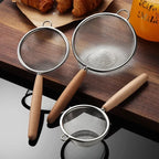 304 Stainless Steel Mesh Filter Spoon with Wooden Handle