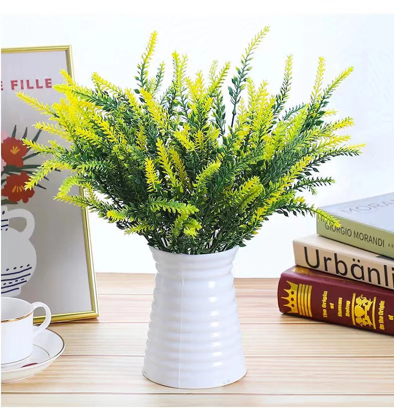 5-Branch Artificial Lavender – Plastic Faux Flowers for Home & Outdoor Decor