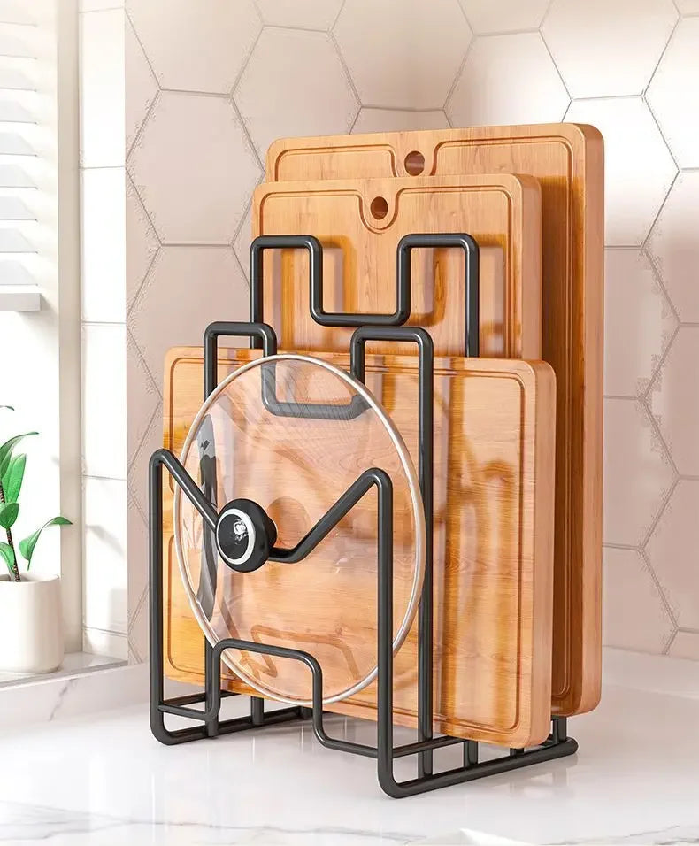 Aluminium & Iron Pot Lid Holder – Waterproof Kitchen Organizer