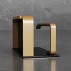 Black Gold Wall-Mounted Toilet Paper Holder with Phone & Towel Shelf Bathroom Rack