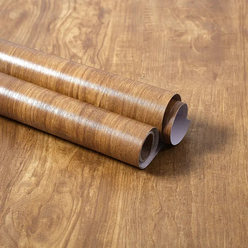 PVC Vinyl Wood Grain Wallpaper Self-Adhesive Waterproof 60cm Roll