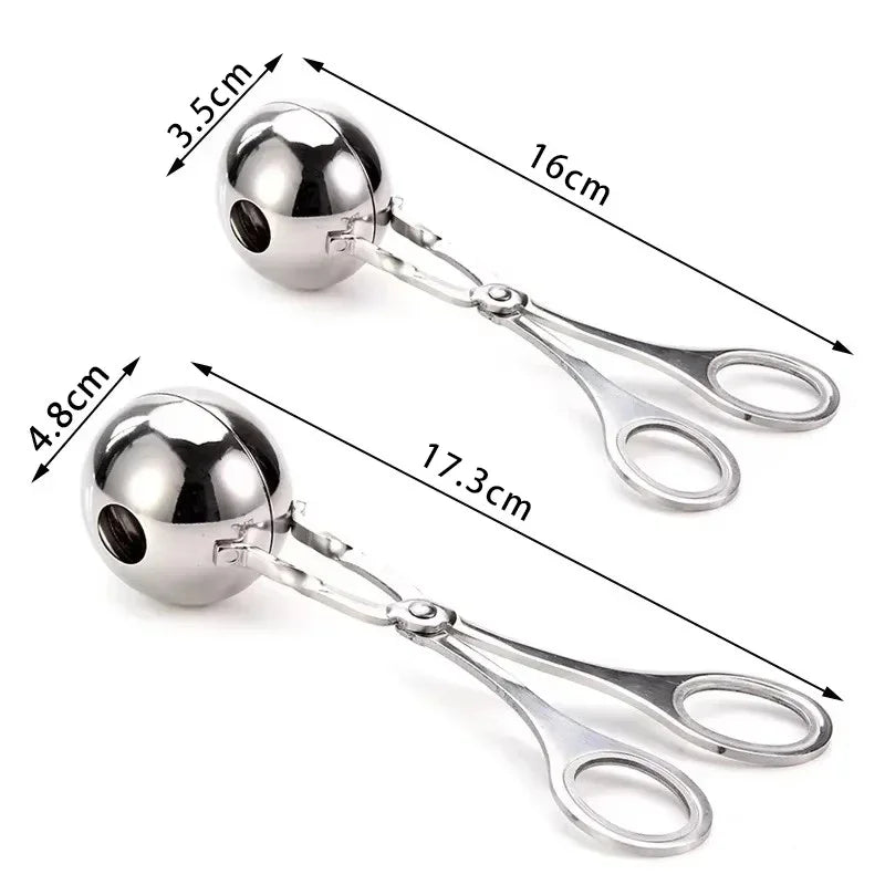 Stainless Steel Meat Baller Tongs – Ergonomic Meatball Maker for Kitchen, BBQ, and Baking