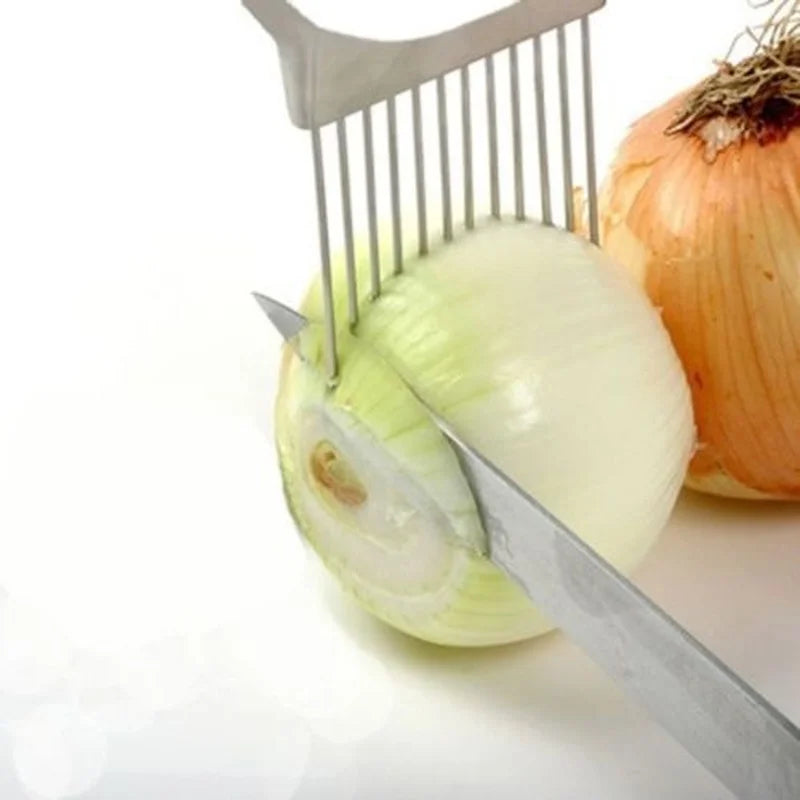 Stainless Steel Onion Holder – Vegetable & Tomato Slicer