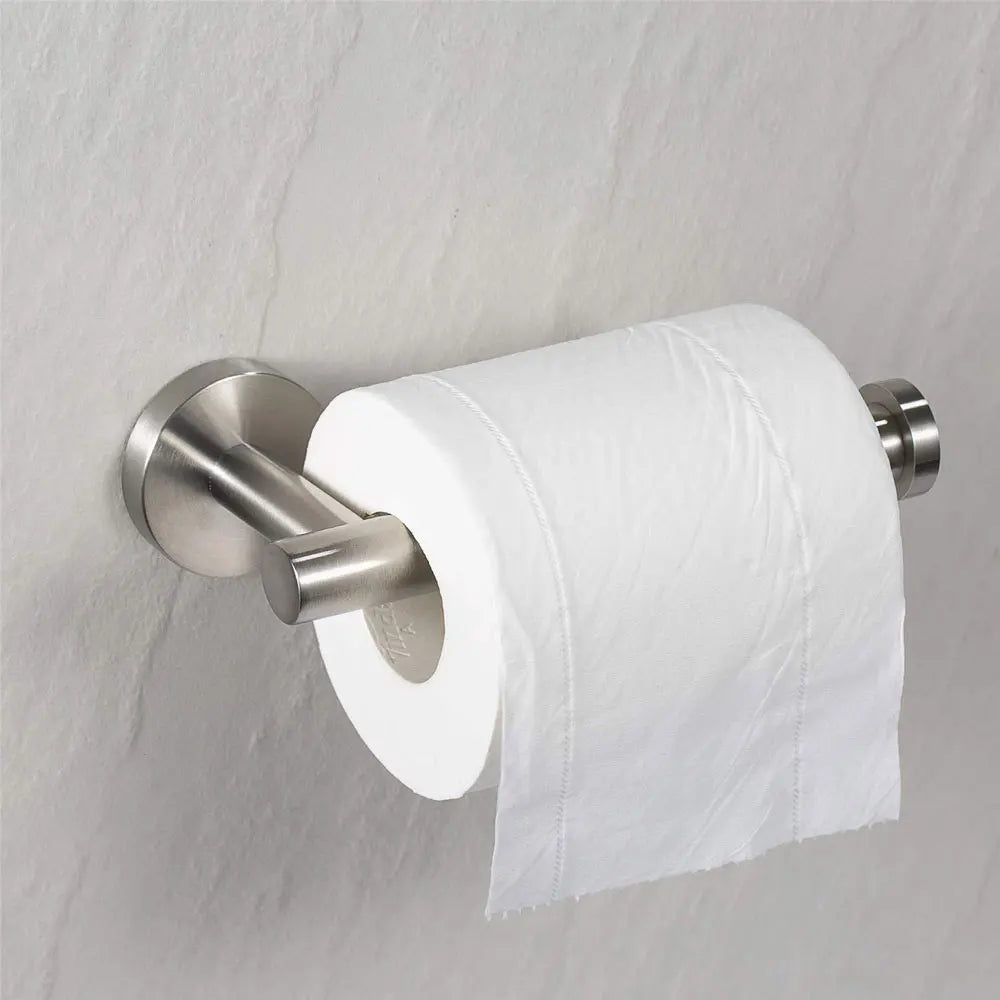 Stainless Steel Wall Mount Toilet Paper Holder Bathroom Kitchen Tissue Roll Hanger Storage Rack