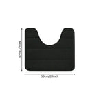 Pure Color Stripe Bathroom U-Mat, Soft Non-Slip Quick-Dry Toilet Carpet, Absorbent Shower Floor Mat