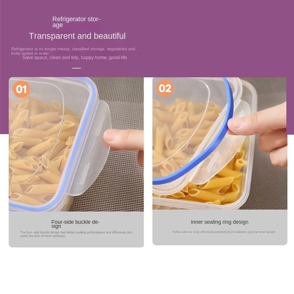 Transparent Plastic Refrigerator Storage Box – Multi-Size Options