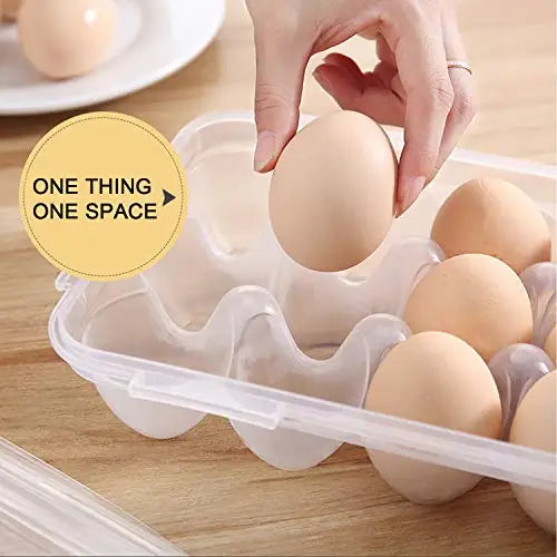Reusable Plastic Egg Storage Box – Airtight & Stackable