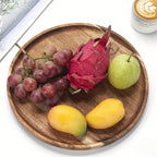 Round Wooden Tray – Eco-Friendly Natural Wood Serving Plate for Kitchen