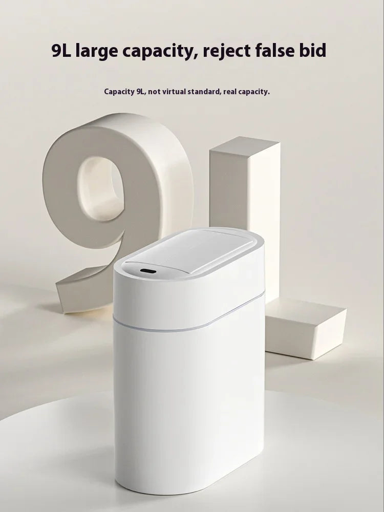 7L Smart Touchless Sensor Trash Can – Compact Waterproof Auto Bin for Bathroom & Kitchen