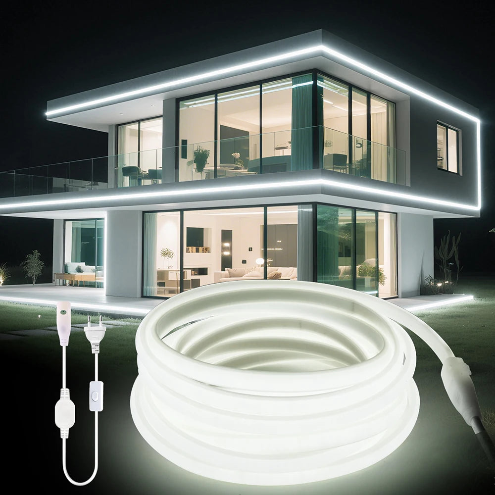 COB LED Strip Light 288 LEDs/M 220V AC IP67 Waterproof Warm/Natural/White