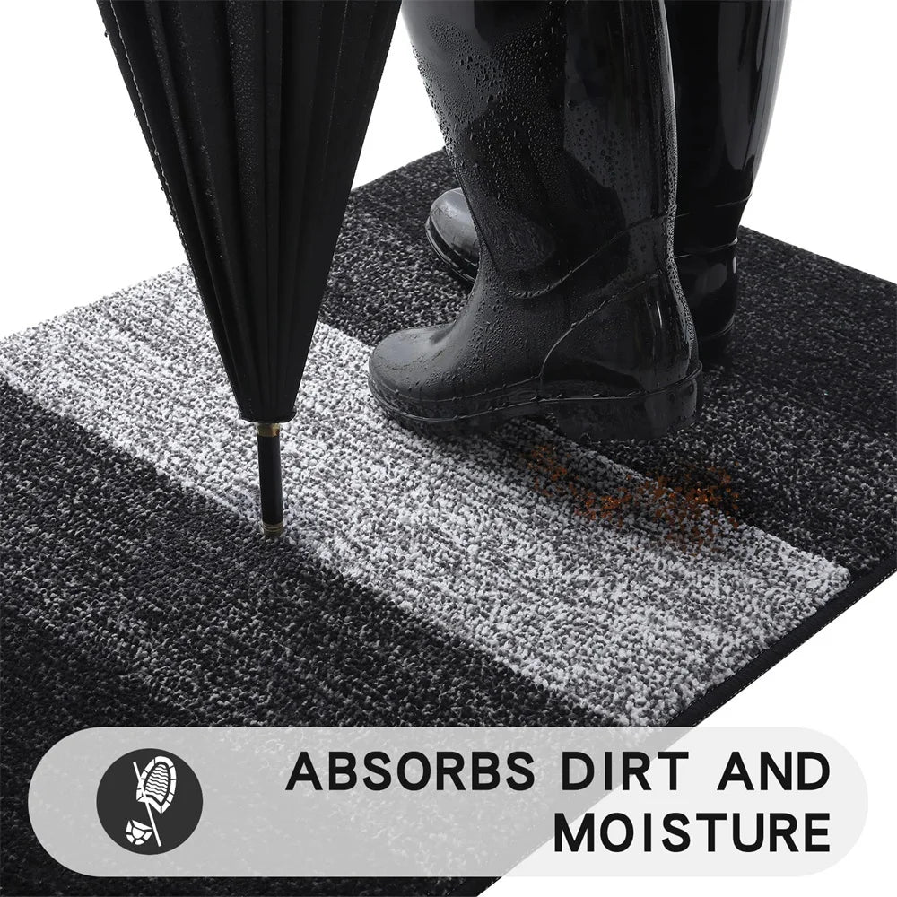 Indoor Non-Slip Entrance Door Mat Absorbent Low-Profile Welcome Rug Front Door Carpet