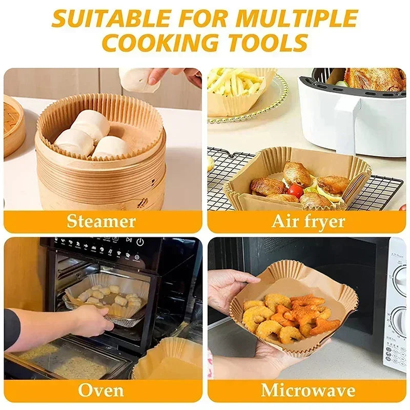 Air Fryer Disposable Parchment Paper – Non-Stick, Eco-Friendly Liners