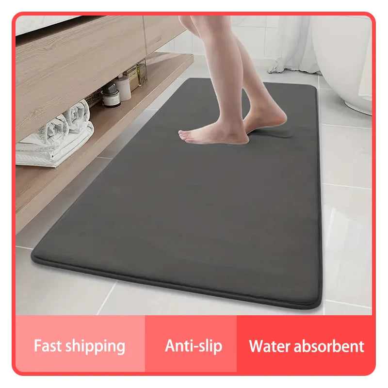 Large Anti-Skid Bathroom Floor Mat, Water-Absorbent Bath Carpet, Non-Slip Bathtub Mat, Home Decor