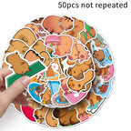 Cute Cartoon Animal Paper Stickers – 50-Pack Waterproof Decals