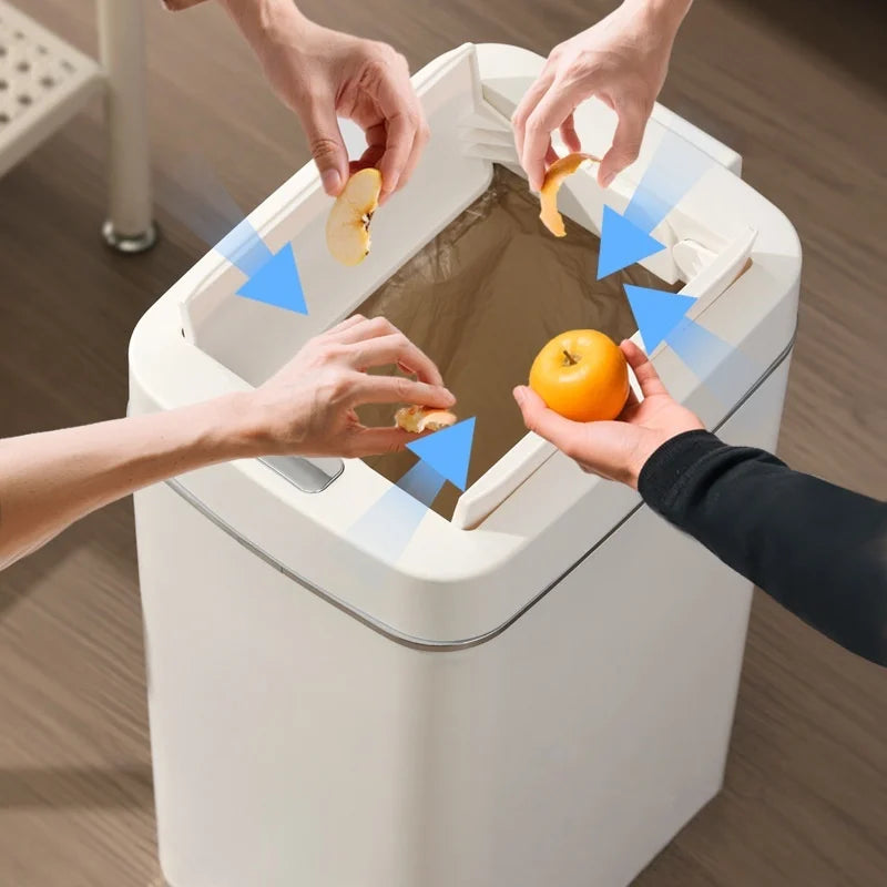 Large Capacity Pedal Trash Can for Bathroom & Living Room, Silent Slow-Close Foot-Operated Waste Bin