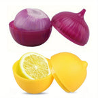 Lemon & Onion-Shaped Food Storage Containers – Fun, Reusable, Flip-Top Kitchen Organizer