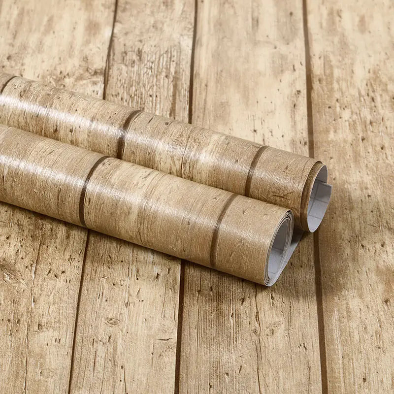 PVC Vinyl Wood Grain Wallpaper Self-Adhesive Waterproof 60cm Roll