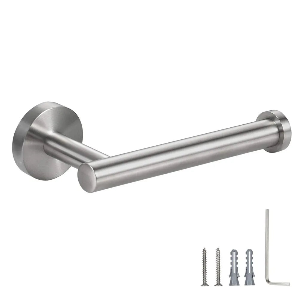 Stainless Steel Wall-Mounted Toilet Paper Holder Round Tissue Roll Dispenser