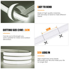 Solar COB LED Strip Light 320 LEDs/m Warm/Natural/Cold White IP67 Waterproof