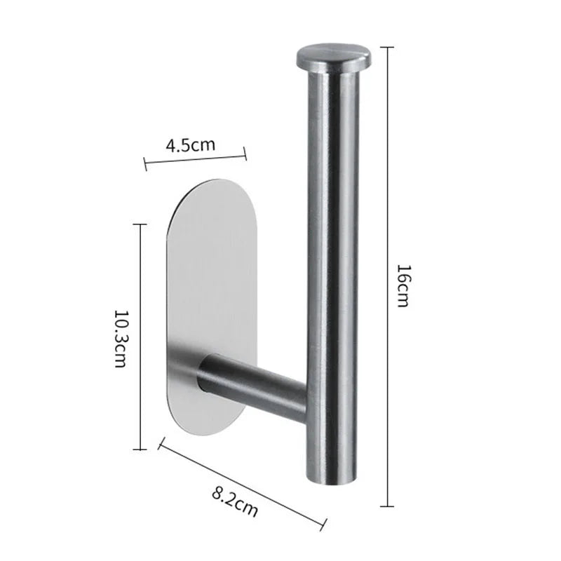 Black Stainless Steel Toilet Paper Holder Self-Adhesive Bathroom Tissue Rack