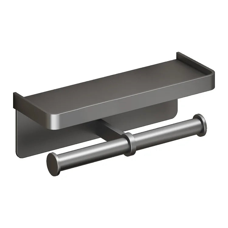 Wall-Mounted Toilet Paper Holder with Mobile Phone Shelf Bathroom & Kitchen Roll Rack