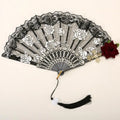 European Lace Embroidered Silk Handheld Fan Retro Decorative Fan