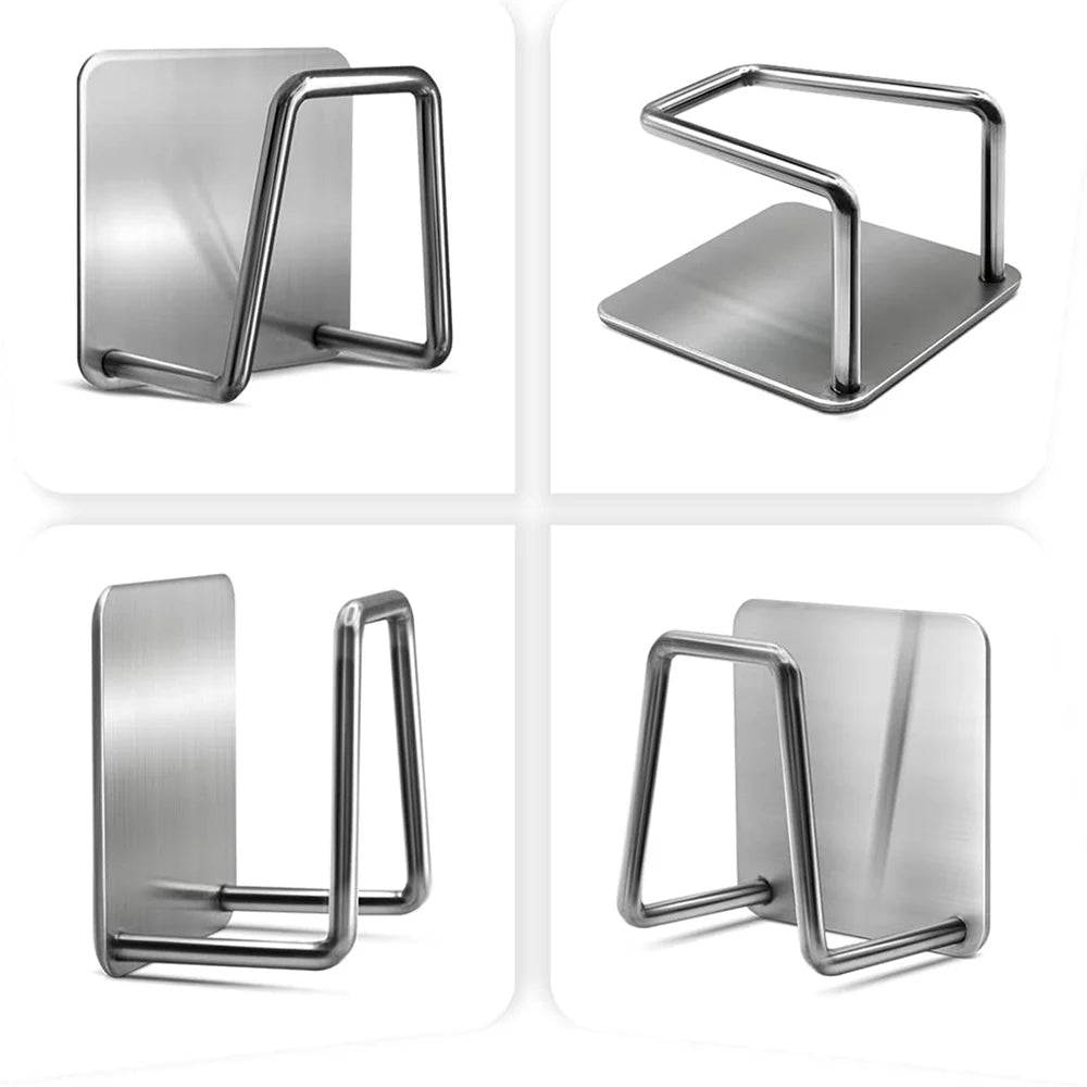 Stainless Steel Kitchen Sponge Holder – Self-Adhesive Sink Organizer