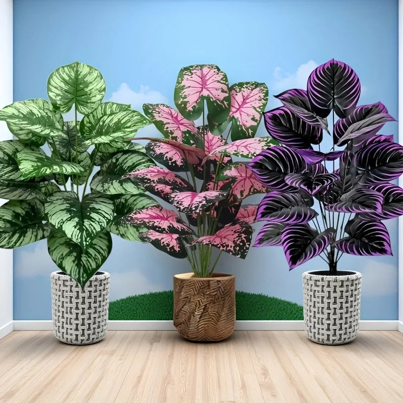 3pcs Large Artificial Green Plant Set – 60cm Bonsai