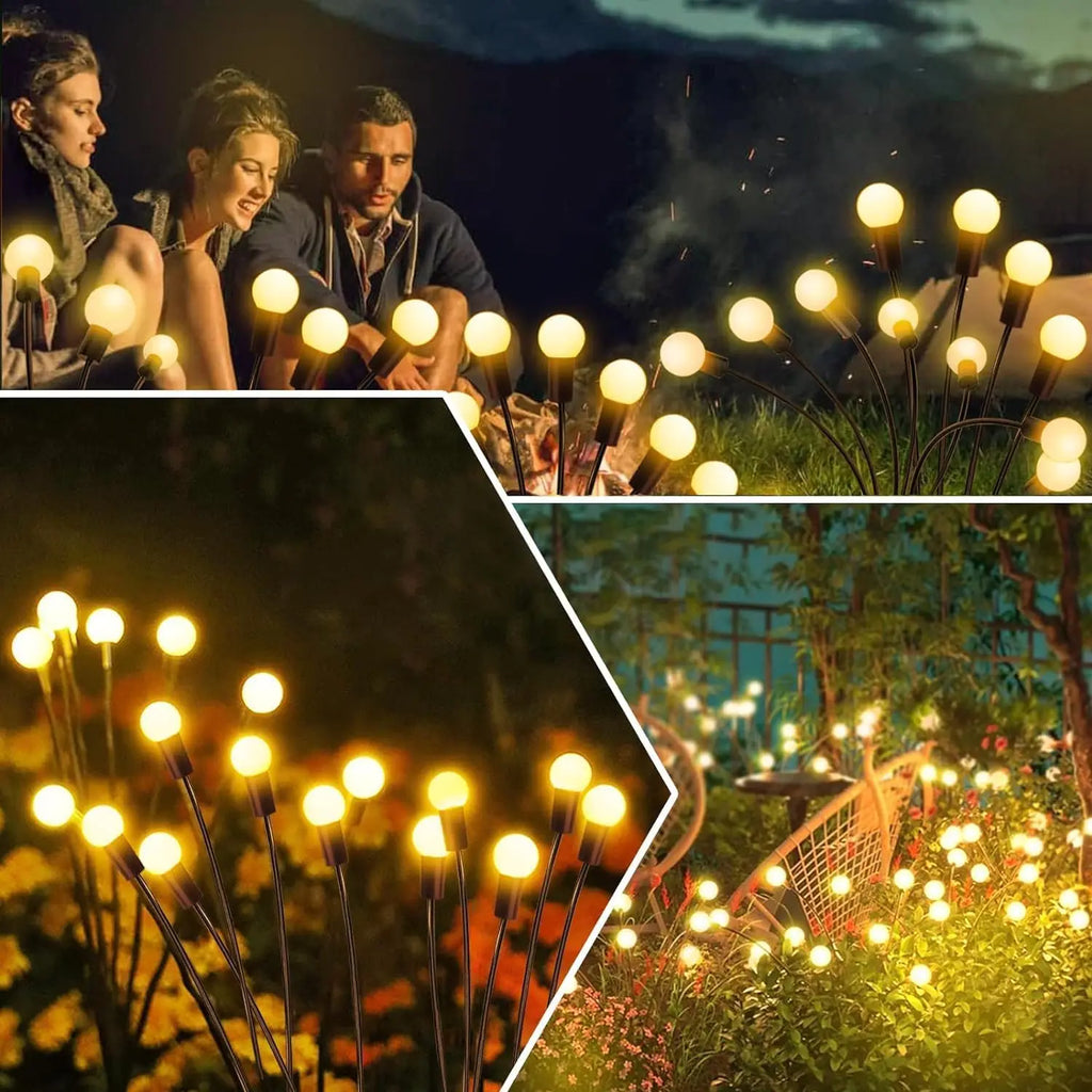 Solar Garden Stake Lights IP66 Waterproof RGB Warm