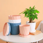 Round Thickened Plastic Flower Pot Set