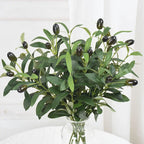Artificial Olive Leaves Branch with Fruit Decor