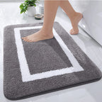 Absorbent Microfiber Bath Mat, Soft Plush Non-Slip Bathroom Rug, Thick Floor Mat for Shower, Toilet & Bedroom