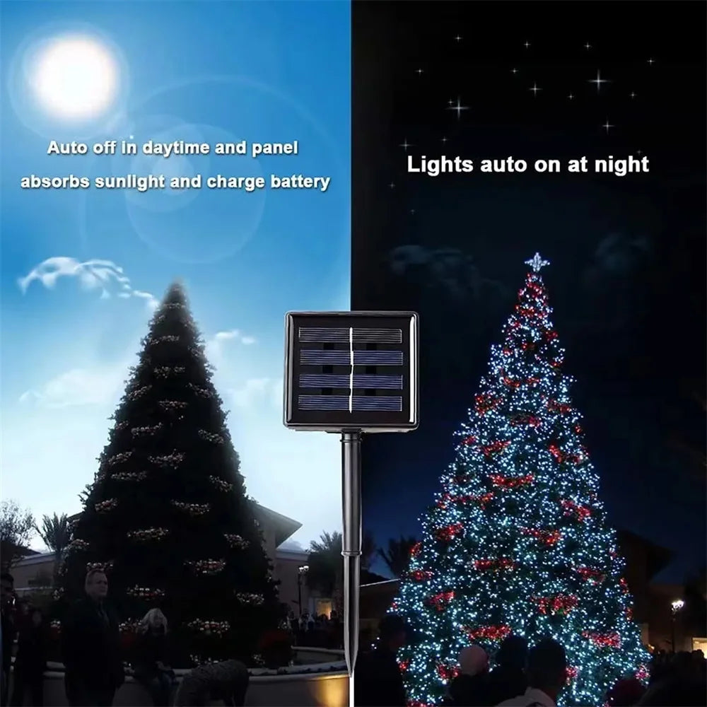 Solar LED String Lights 30M IP65 Waterproof RGB Holiday