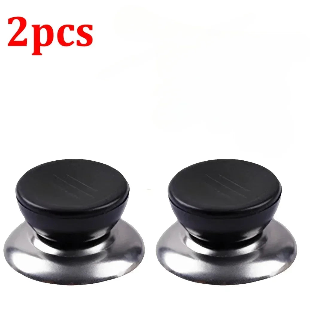 Universal Pot Lid Handle Knobs – Black & Silver, 5.5×3 cm